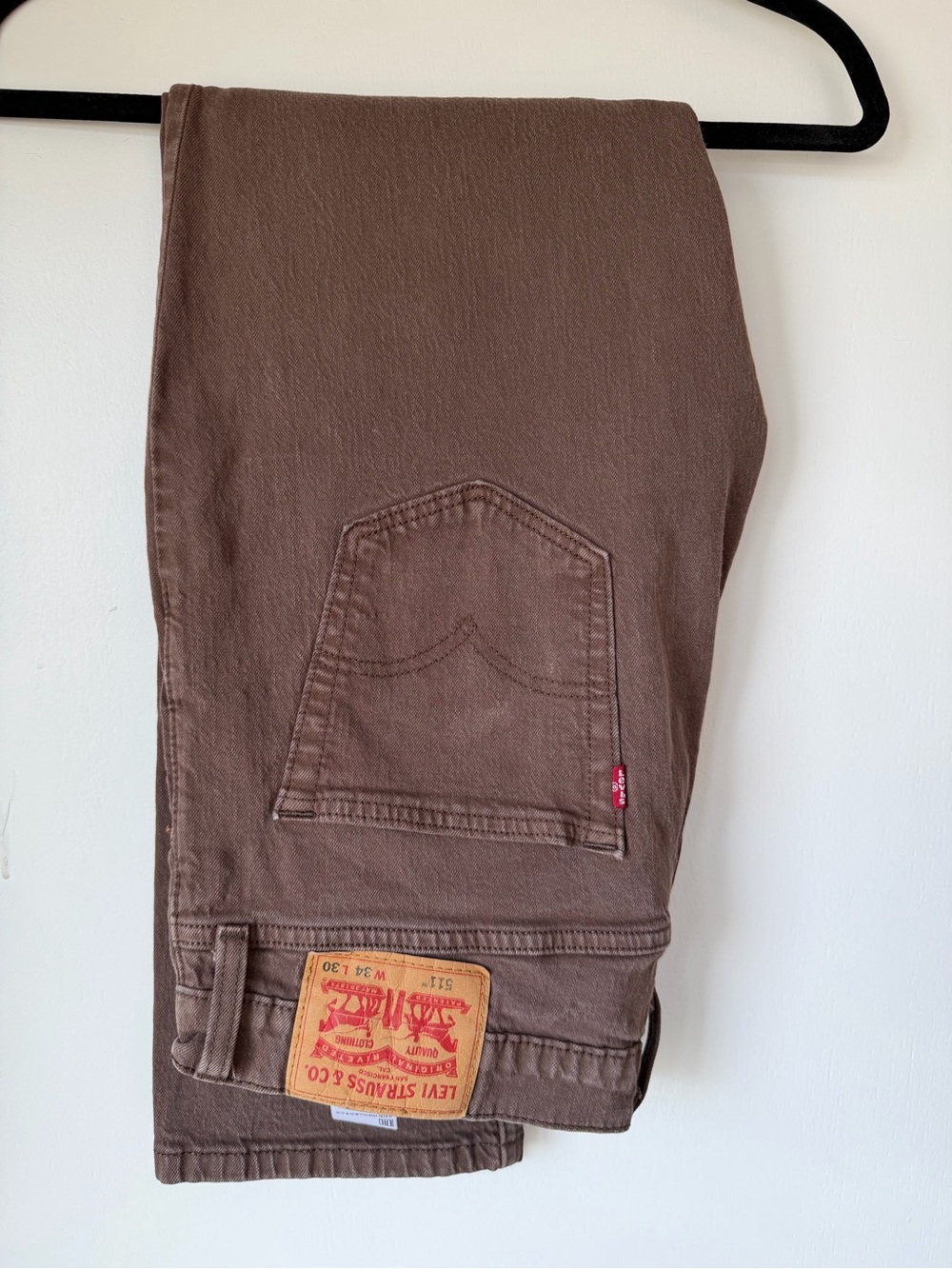 Levi’s 514 Straight Fit Men’s Jeans 34x30 Brown Washed Denim